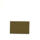 Portacarte in pelle martellata verde oliva con 2 tasche
